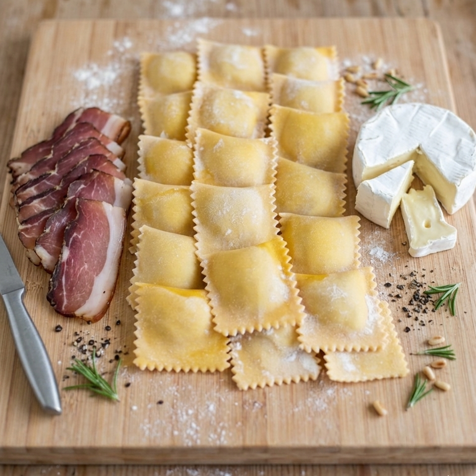 Tortelli di speck e brie